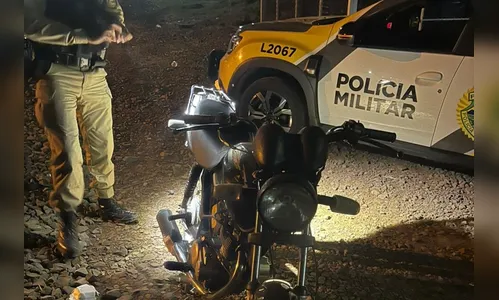 Moto furtada é recuperada pela PM após perseguição em Apucarana