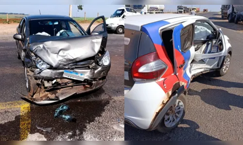 Batida entre Mobi e Siena deixa três pessoas feridas na PR-340