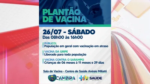 A ação acontecerá das 08h00 às 16h00