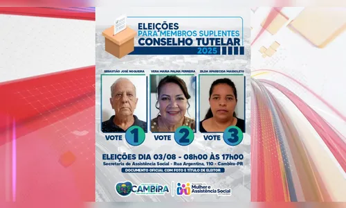 Cambira realizará eleições para membros suplentes do Conselho Tutelar