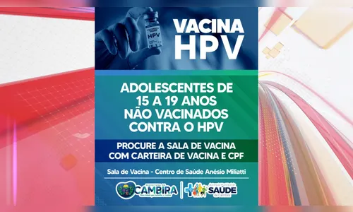 Cambira reforça campanha de vacinação contra HPV