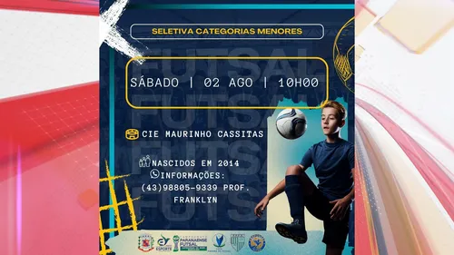 A seletiva acontecerá no dia 2 de agosto