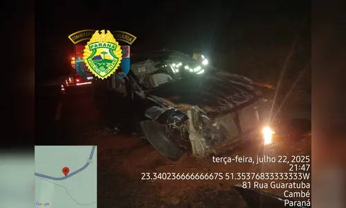 Acidente deixa dois motoristas feridos na PR-986 em Rolândia