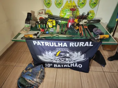 Itens apreendidos na casa dos suspeitos.