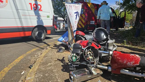 Motociclista foi socorrido pelo socorristas pelo Samu e Siate