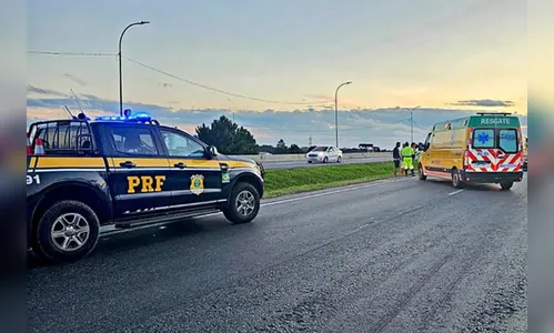 Vários veículos passam sobre corpo atropelado na BR-376 no PR