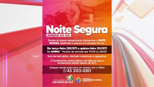O acolhimento ocorrerá de terça-feira (29) a quinta-feira (31)