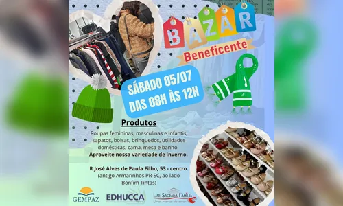 Bazar beneficente oferece roupas de inverno e variedades em Apucarana