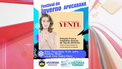 O espetáculo será realizado no Cine Teatro Fênix