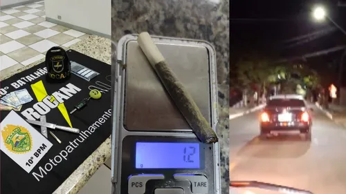 Objetos apreendidos dentro do veículo suspeito