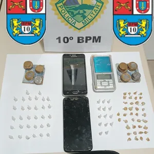 Objetos apreendidos pela PM