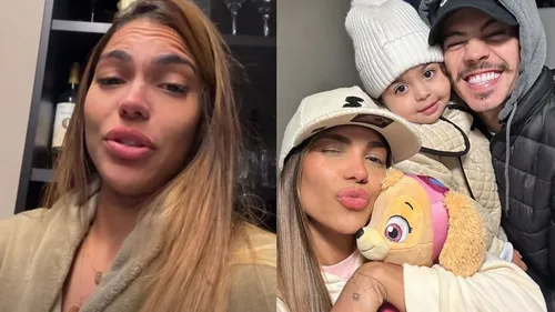 Pietra chora ao relatar dor na boca, que está machucada