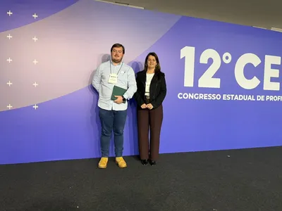 Secretário Mateus Franciscon Fernandes no evento em Foz do Iguaçu
