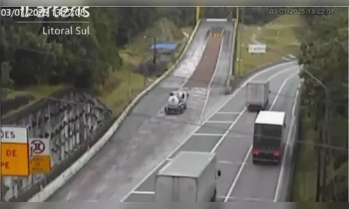 Vídeo mostra momento que caminhão entra em área de escape na BR-376