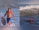 Surfista usa prancha para salvar mulher de afogamento no litoral