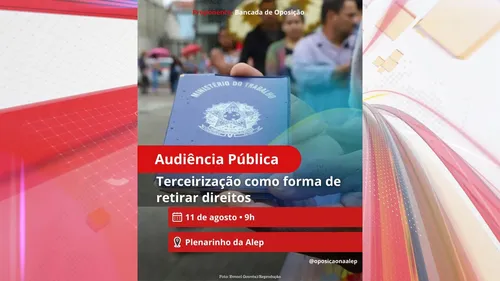 A audiência é aberta ao público