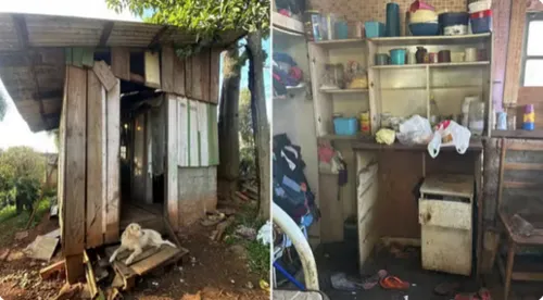A casa estava em estado de abandono.