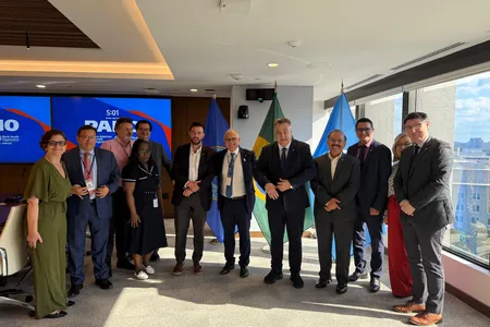 Beto Preto na sede da Organização Pan-Americana da Saúde (Opas), em Washington (EUA)