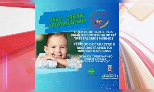 Arapongas abre recadastramento da fila de espera dos CMEIs