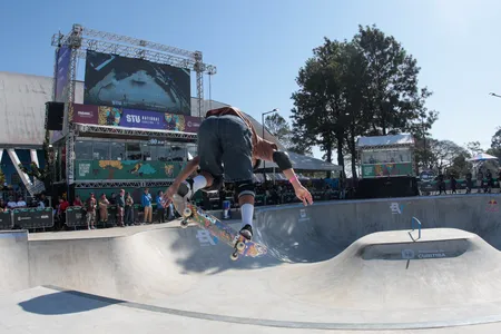 Final Park masculino  no  STU National 2025, o principal campeonato de skate do Brasil que acontece no Complexo Esportivo Tarumã, do Governo do Paraná., neste domingo (27)   Foto: Geraldo Bubniak/AEN