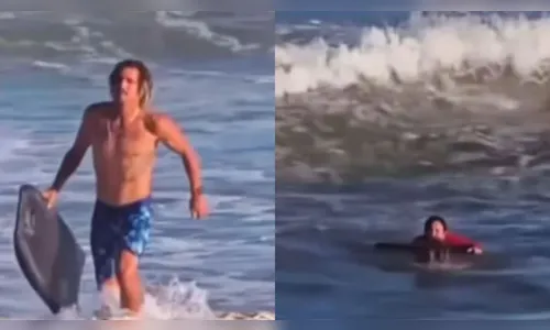 Surfista usa prancha para salvar mulher de afogamento no litoral