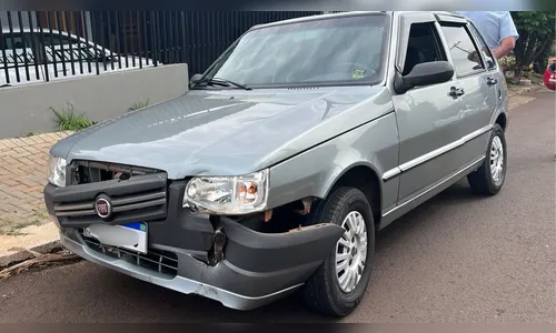 Motociclista fica ferido em acidente com Fiat Uno em Apucarana