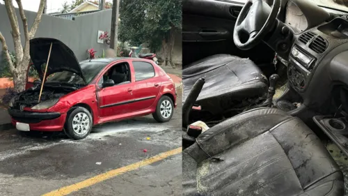 O carro ficou bastante danificado.