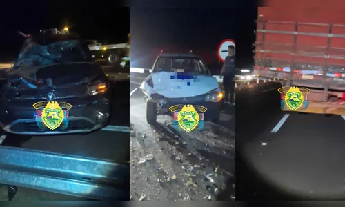 Acidente envolvendo três veículos deixa duas pessoas feridas na PR-445