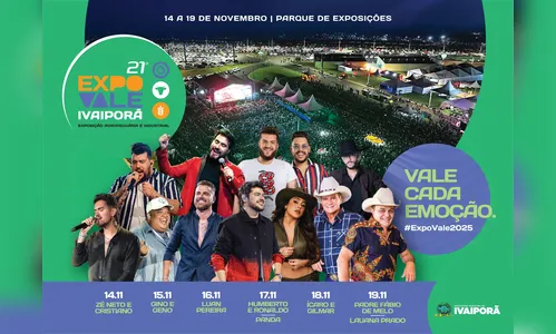 Ivaiporã anuncia programação completa de shows da Expovale 2025