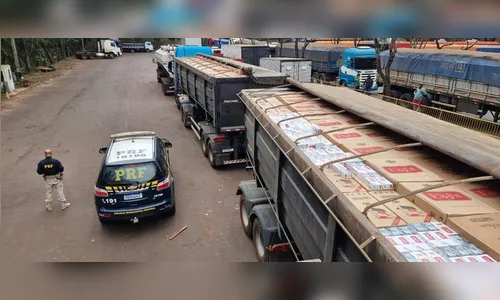 PRF apreende 600 mil maços de cigarros durante fiscalização no Paraná