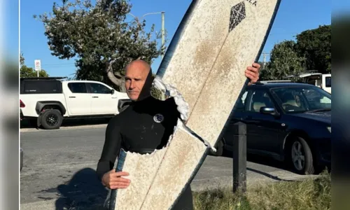 Surfista escapa de ataque de tubarão na Austrália; prancha é destruída