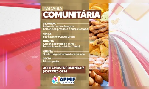 Padaria Comunitária de Cambira convida população para degustação