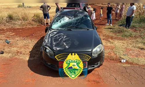 Mulher sofre ferimentos em colisão traseira na rodovia PR-160