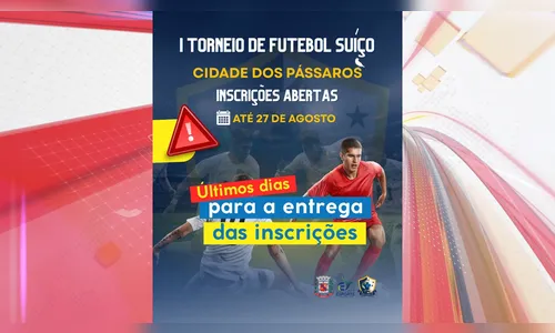 Inscrições de torneio de futebol suíço encerram nesta quarta-feira