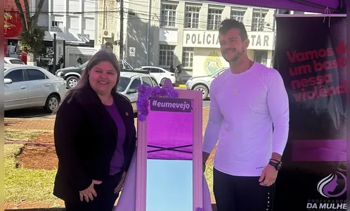 Procuradoria da Mulher faz ação do Agosto Lilás na Praça Rui Barbosa