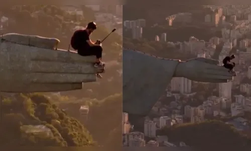 Vídeo mostra homem saltando da mão do Cristo Redentor no Rio