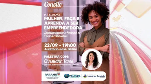 A palestra acontece no Auditório José Bellini