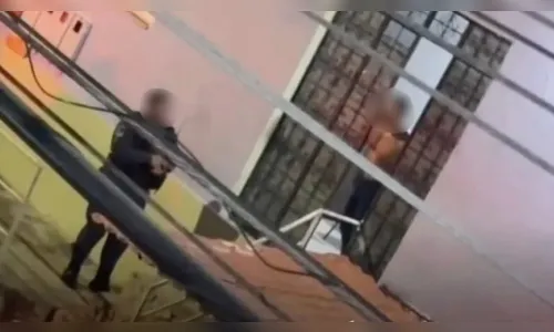 ‘Valentão’ que estava espancando a mulher é pego no ato pela polícia