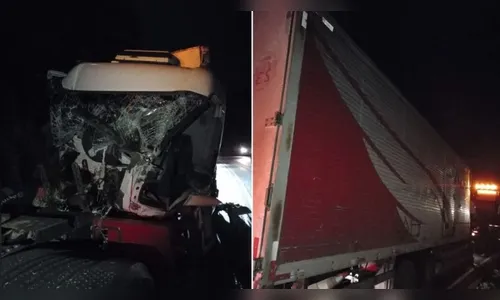 Motorista fica gravemente ferido após colisão com caminhão na PR-090