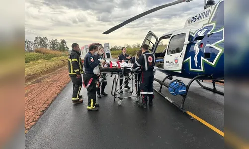 Bebê de cinco meses fica gravemente ferido em acidente na PR-464