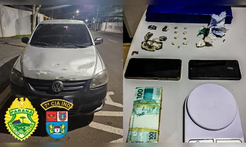 PM apreende drogas, veículo e dinheiro em Arapongas; dupla foi presa