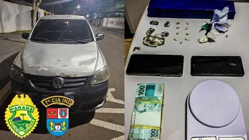 Carro, drogas e dinheiro foram apreendidos