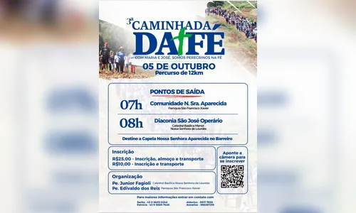 Centenas de fiéis devem participar da 3ª caminhada da fé em Apucarana