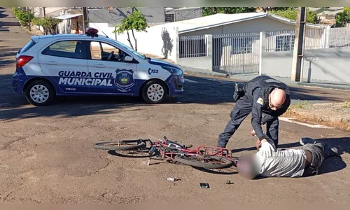 Ciclista fica ferido em acidente com carro em Apucarana