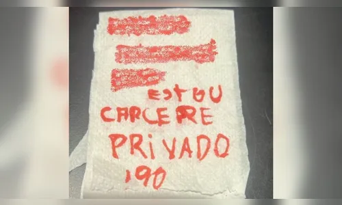Mulher usa papel higiênico para pedir socorro de agressões do marido