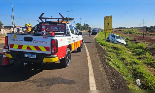 Homem fica ferido após perder controle de carro na BR-369; veja