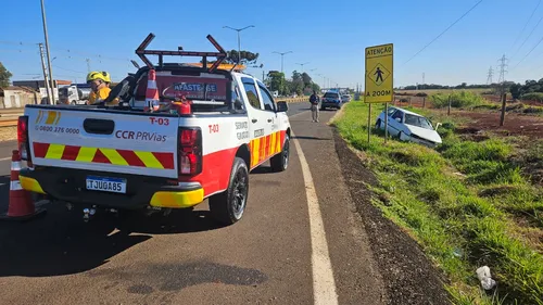 Homem fica ferido após perder controle de carro na BR-369; veja