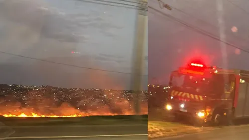 Incêndio às margens da Avenida Brasil gera transtorno em Apucarana