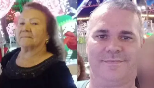 Maria Auxiliadora da Silva de Souza e seu filho, Fábio José de Souza