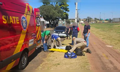 Motociclista fica ferida após queda na Zona Norte de Apucarana; veja